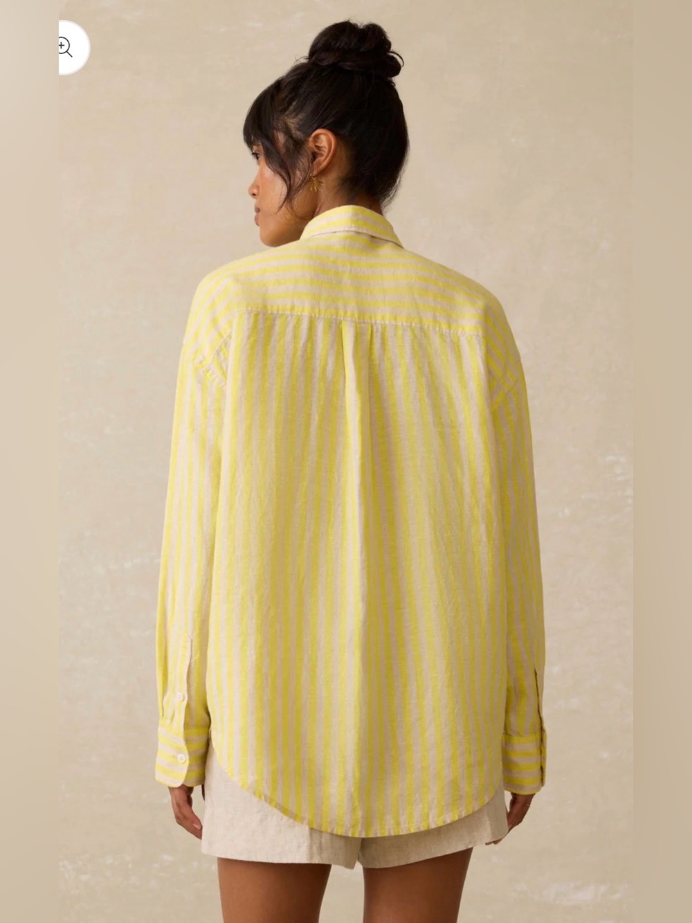 Faherty Laguna Linen Relaxed Shirt - Golden Kiwi Lucy Stripe - Picture 4 of 13